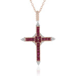 Zilveren hanger met Birmese Robijnen (Gems en Vogue)