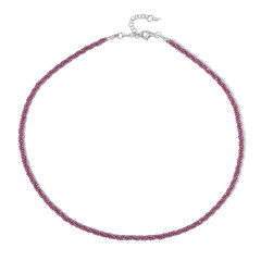 Zilveren halsketting met magenta granaten