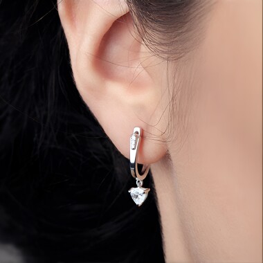 Boucles d'oreilles en argent et Topaze blanche
