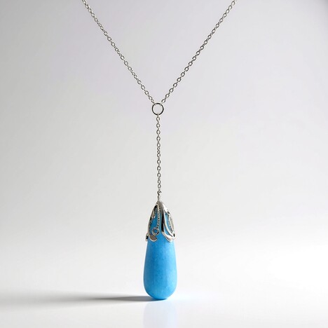 Collier en argent et Quartz bleu azur