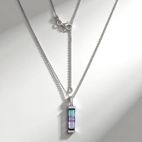 Collana in argento con Fluorite Bicolore (Adela Silber)