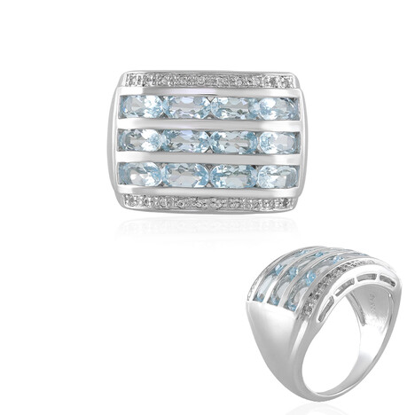 Himmelblauer Topas-Silberring