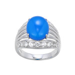Blauer Achat-Silberring