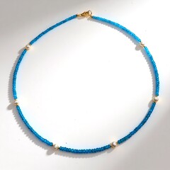 Collana in argento con Apatite Blu Neon