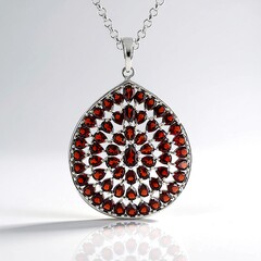 Collana in argento con Granato Mozambico