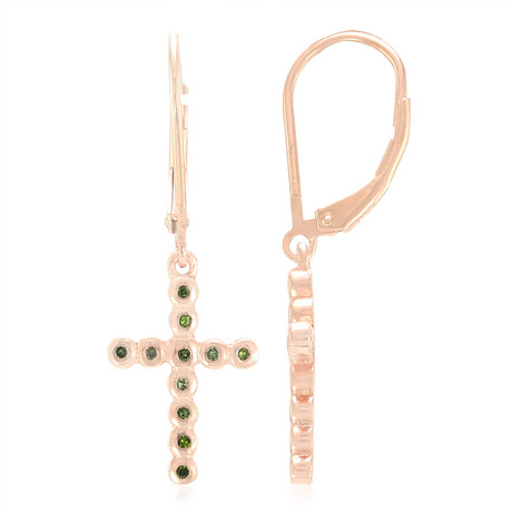 Fancy Diamond Silver Earrings