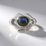 Zilveren ring met een labradoriet (MONOSONO COLLECTION)