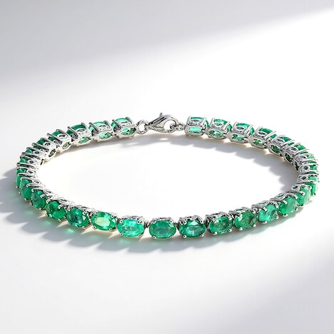 Bracciale in argento con Smeraldo Zambia