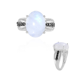 Anello in argento con Pietra di Luna Arcobaleno