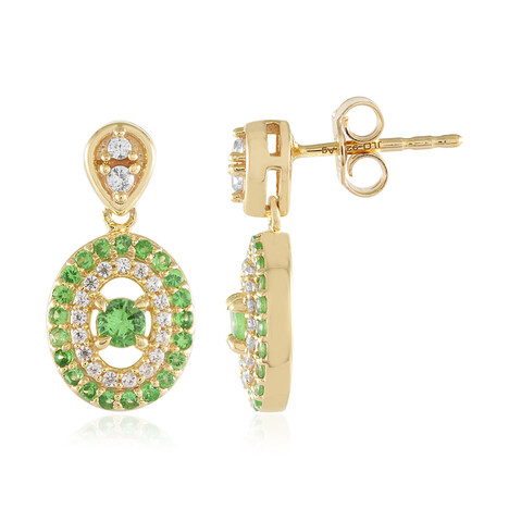 Pendientes en plata con Tsavorita de Tanzania