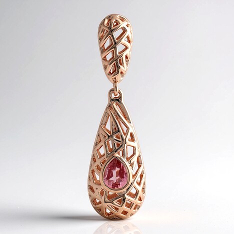 Ciondolo in argento con Tormalina Rosa Nigeriana (MONOSONO COLLECTION)