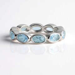 Anello in argento con Acquamarina Brasiliana
