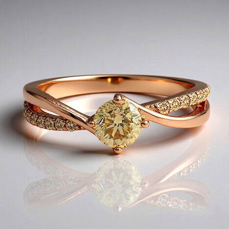 Anello in oro con Diamante Rose de France VS1 di Argyle (Annette)