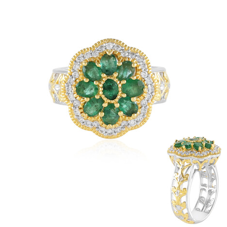 Anello in argento con Smeraldo Zambia (Gems en Vogue)