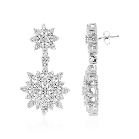 Boucles d'oreilles en argent et Topaze blanche