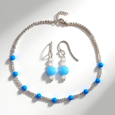 Parure in argento con Agata Blu