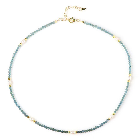 Indigolith-Silberhalskette (Riya)