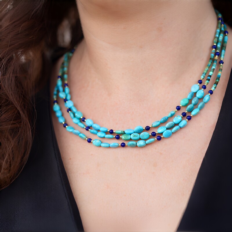 Arizona-Türkis-Silberhalskette (Riya)