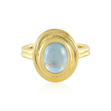 Zilveren ring met een Ofiki Aquamarijn