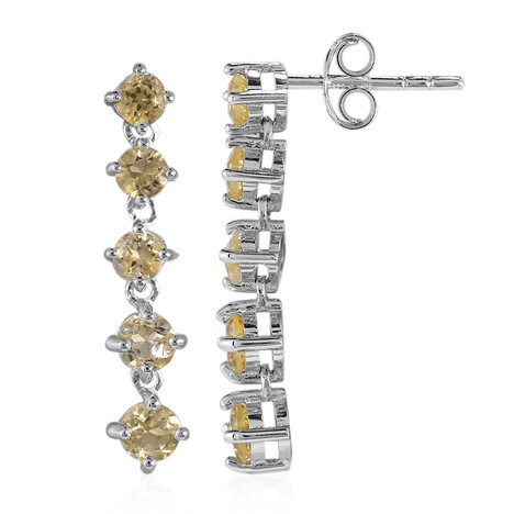 Zilveren oorbellen met citrienstenen