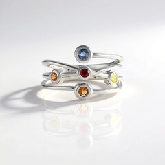 Anello in argento con Zaffiro Fancy