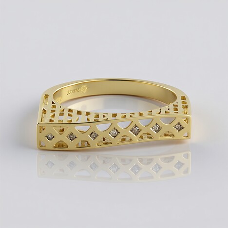 Anello in oro con Diamante Champagne I2 (Ornaments by de Melo)