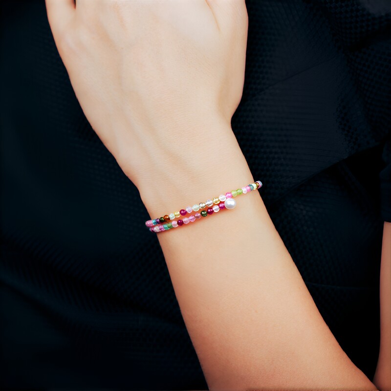 Fancy Tourmaline Steel Bangle (Riya)