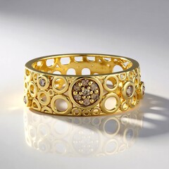 Anello in oro con Diamante Champagne I2 (Ornaments by de Melo)