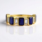 Anello in argento con Zaffiro Blu del Madagascar