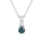 Collana in argento con Diamante Blu I2