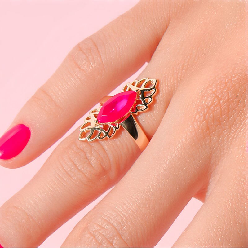 Himbeer-Chalzedon-Silberring (SAELOCANA)