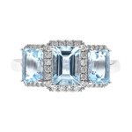 Anillo en oro con Aguamarina de Brasill AAA (CIRARI)