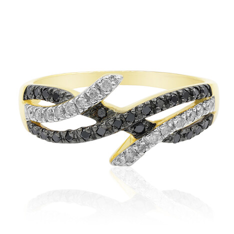 Schwarzer Diamant-Goldring
