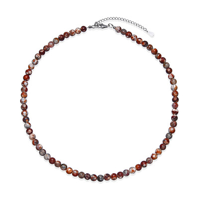 Collana in argento con Agata rossa Gu Jiao