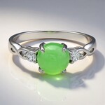 Anello in argento con Crisoprasio Imperiale