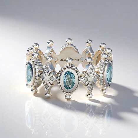 Anello in argento con Topazio Blu Cielo (Dallas Prince Designs)