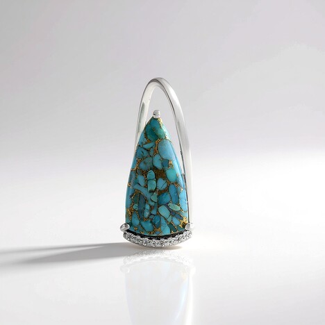 Ciondolo in argento con Turchese Ramato Blu Mohave (Faszination Türkis)
