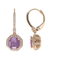 Orecchini in oro con Zaffiro Rosa (CIRARI)
