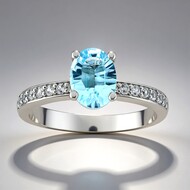 Anello in argento con Topazio Blu Cielo