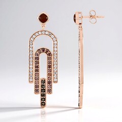 Pendientes en plata con Piedra de luna chocolate