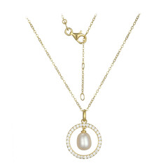 Collar en plata con Perla blanca Freshwater