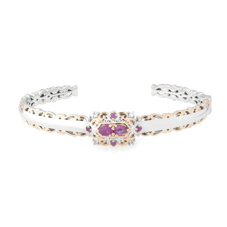Burmese Ruby Silver Bangle (Gems en Vogue)