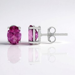 Orecchini in argento con Topazio Rosa