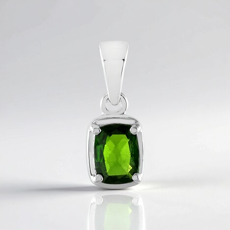 Ciondolo in argento con Diopside Russo