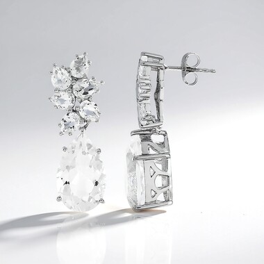 Pendientes en plata con Cuarzo blanco