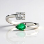 Bague en or et Emeraude de Zambie AAA