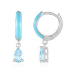 Boucles d'oreilles en argent et Topaze bleu ciel