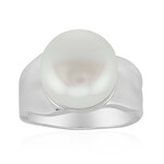 Zilveren ring met een Witte zoetwater kweekparel