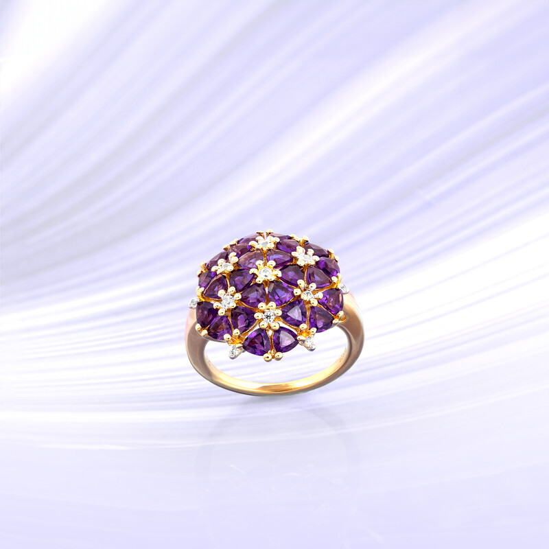 Anillo en plata con Amatista