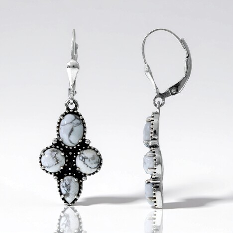 Boucles d'oreilles en argent et Howlite (Desert Chic)
